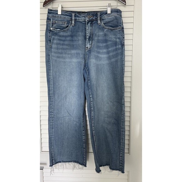 Judy Blue Jeans Womens 29 Wide Leg High Rise Medium Wash Stretch - Picture 1 of 8